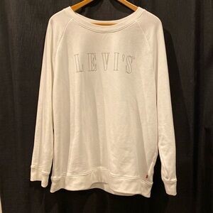 Levi’s white crewneck with glitter logo, women’s 2X plus size